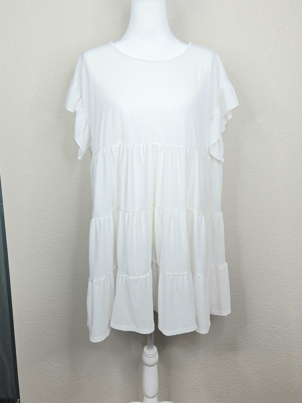 Nasty Gal White Ruffle Sleeve Midi Dress Babydoll Cottage Whimsicore